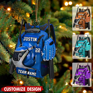 Personalized Baseball/Softball BagChristmas Ornament-Gift For Baseball/Softball Lovers