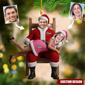 Funny Christmas Couple - Personalized Couple Christmas Ornament