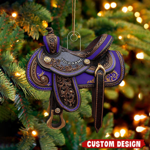 Personalized Western Saddle Ornament - Holiday Gift for Riders