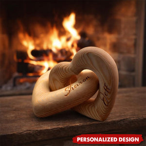 Personalized Infinity Heart Wood Sculpture-Valentine’s Day Gift