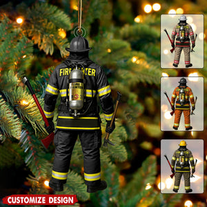Personalized Firefighter On Duty Christmas Ornament - Gift For Firefighter Fireman New
