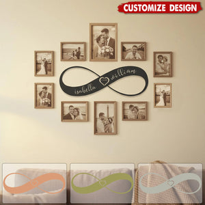 Personalized Infinity Heart Metal Wall Art-Couple Names & Date