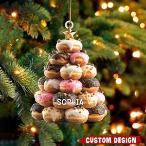 Personalized Donut Christmas Tree Ornament