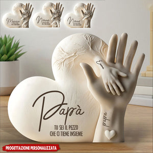 Papà, sei il pezzo che ci tiene uniti - Targa acrilica personalizzata, regalo per la festa del papà