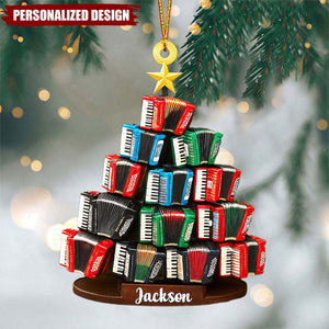 Personalized Accordion Christmas Ornament-Gift For Music Teacher