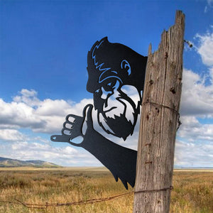 Peek-a-Boo Hang Loose Bigfoot Metal Sign – Hang Loose Edition - Shaka Sign Sasquatch