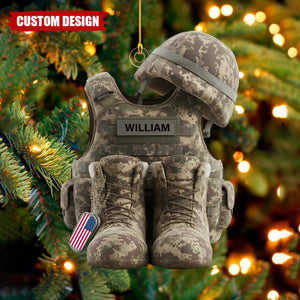 Personalized Military Christmas ornament