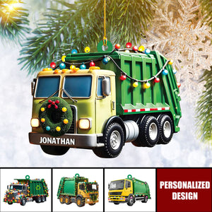 Personalized Garbage Truck Ornament-Gift for Sanitation Workers, Waste Management Staff, Truck Drivers