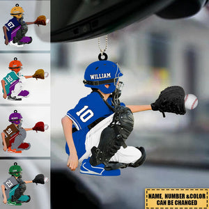 Personalized Baseball Kid Acrylic Ornament - Gift For Baseball Lovers