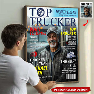 Personalized Trucker Magazine Cover, Custom Trucker Gift, Unique Trucker Retirement or Birthday Gift, Truck Lover Gift