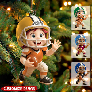 Personalized Kid American Football Ornament - Gift For Boy Girl American Football Lovers