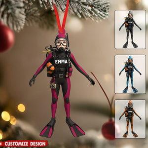 Personalized Scuba Diving Ornament - Gift for Diver