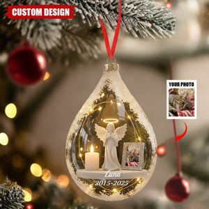 Personalized Angel&Candle Memorial Christmas Ornament – Memorial Gift For Dog Cat Lovers