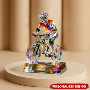 Personalized Stained Glass Mountain Bike Acrylic Plaque