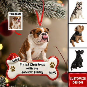 My 1st Christmas With Forever Family - Personalized Acrylic Ornament - Gifts For Dog Lovers
