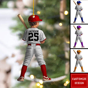 Personalized Kid Baseball Player Christmas Ornament Gift For Baseball Lover-2024 New Release