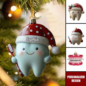 Personalized Tooth Christmas Ornament-Kids Tooth Keepsake