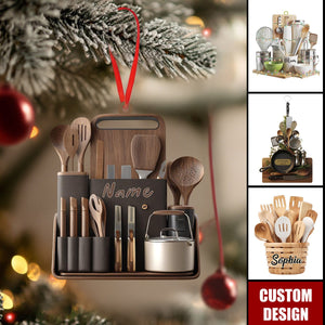 Personalized Kitchen Utensils Christmas Ornament