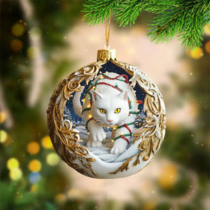 Yule Cat Christmas Hanging Ornament