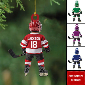 Personalized Hockey Kid Christmas Ornament-Gifts For Hockey Lover-2024 New Release