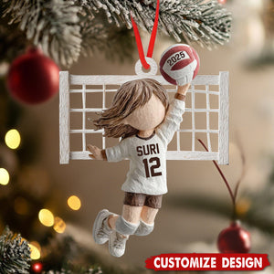 Personalized Volleyball Christmas Ornament - Gift for Girl Volleyball Player