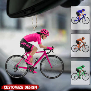 Personalized Road Bike Cyclist Car Ornament - Gift for Cycling Enthusiast And Cyclist