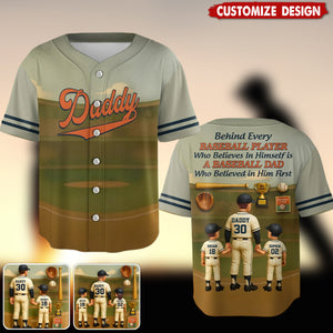 Baseball Dad - Personalized Baseball Jersey-Gift For Dad/Husband