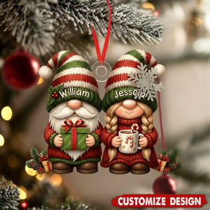Personalized Couple Growing Old Together Christmas Ornament - Gift For Couple
