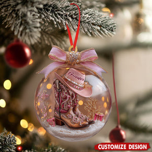 Personalized Cowgirl Boots Ornament - Gift For Cowgirl
