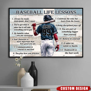 Personalized Baseball Life Lessons Poster-Gift For Baseball Lover