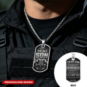 To My Son, Personalized Dog Tag Necklace, Gift For Son and Dad lovers