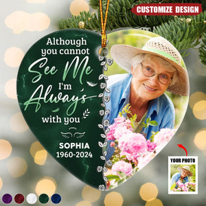 Custom Photo Forever In Our Hearts - Personalized Ceramic Ornament - Christmas Gift, Sympathy Gift For Family Members- 2024 New Release