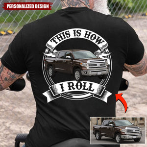 Personalized Upload Vehicle Photo Print Back T-Shirt-Gift For Car Lover
