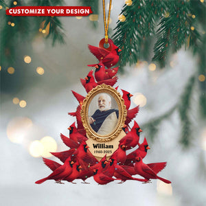 Whispers Of Heaven - Personalized Cardinal Memorial Photo Acrylic Ornament