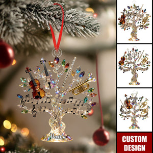 Personalized Crystal Music Tree Ornament