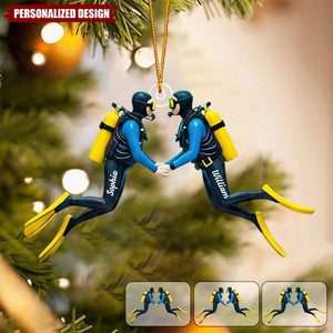 Personalized Scuba Diving Couple Acrylic Ornament Gifts For Couple