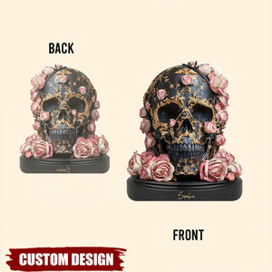 Ornate Floral Skull - Personalized Skull Custom Shaped Acrylic Plaque