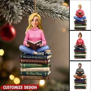 Personalized Book Lover Christmas Ornament - Gift For Book Lover