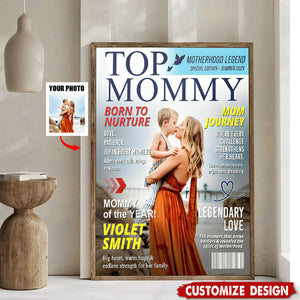 Personalized Top Mommy Magazine Cover Poster - Gift for Mom