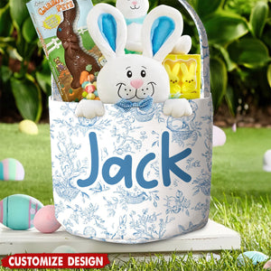 Personalized Easter Pattern Basket - Gift For Easter Lovers