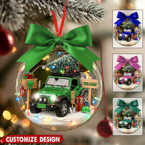 Personalized Off-Road Christmas Snow Globe Ornament -Gift For Off-Road Lover