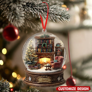 Personalized Reading Nook Ornament - Gift for Book Lovers