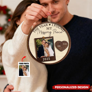 The Year I Found My Missing Piece-Personalized Photo Couple Ornament