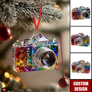 Personalized Camera Crystal Ornament