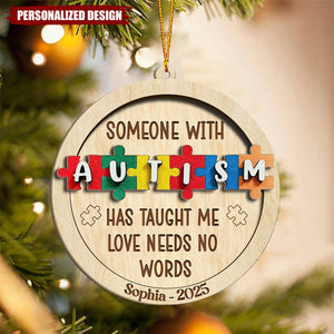 Personalized Autism Awareness Christmas Ornament