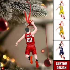 Basketball Jumping Dunking Personalized Ornament - Gift For Basketball Lovers