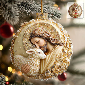 Personalized Our Lady of Guadalupe Roses Acrylic Christmas Ornament - Gift For Catholic