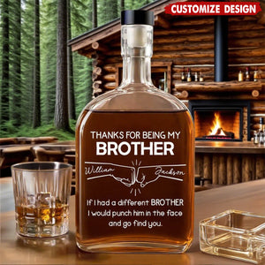 Thanks For Being My Brother - Personalized Spirits Decanter