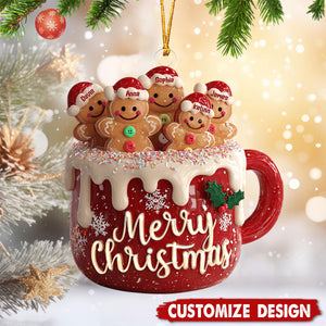 Merry Christmas - Personalized Family Gingerbread Ornament
