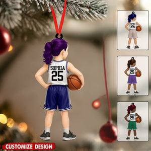 Personalized Kid Basketball Player Ornament - Gift For Basketball Young Lovers - 2025 New Release